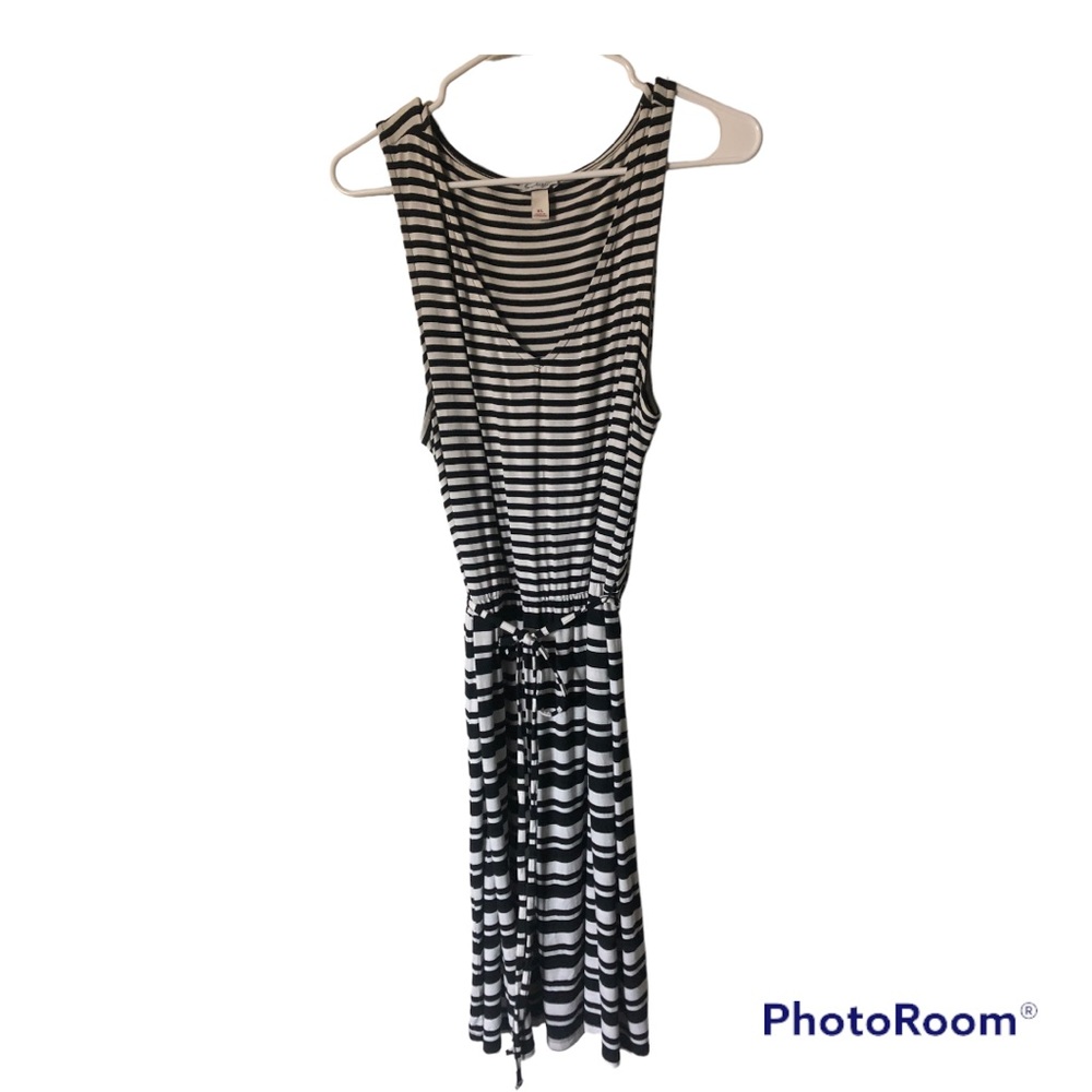 LOVE, FIRE XL BLACK & WHITE STRIPED DRESS